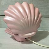 Iridescent pink shell lamp
