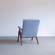 Mid century easy chair model b 310 var en boucle bleu clair
