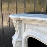 Louis XV style fireplace in Carrara marble circa 1880