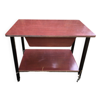 Bedside table or nightstand Formica brown 60s vintage