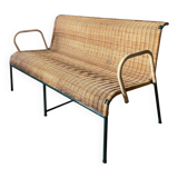 Rattan banquette sofa
