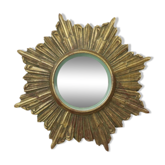 Vintage Sun Mirror Sunburst Mirror Deknudt Convex 33cm