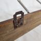 Wall rack "Art Deco" in cast aluminum and wood, 3 hooks, 54 cm