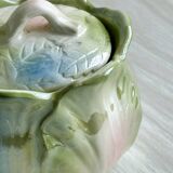 Sugar bowl - cabbage slip condiment pot.
