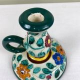 Decorated ceramic candle holder
