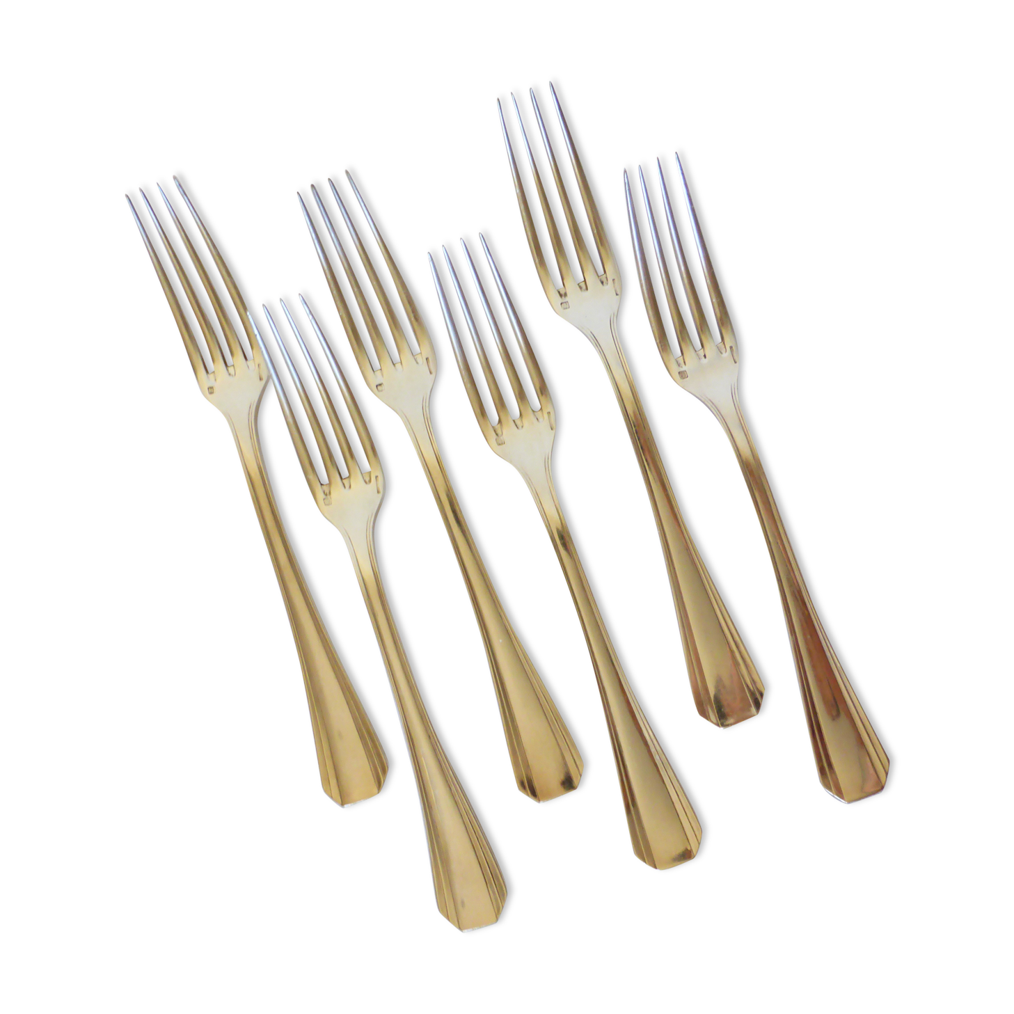 6 Christofle art deco style silver plated forks