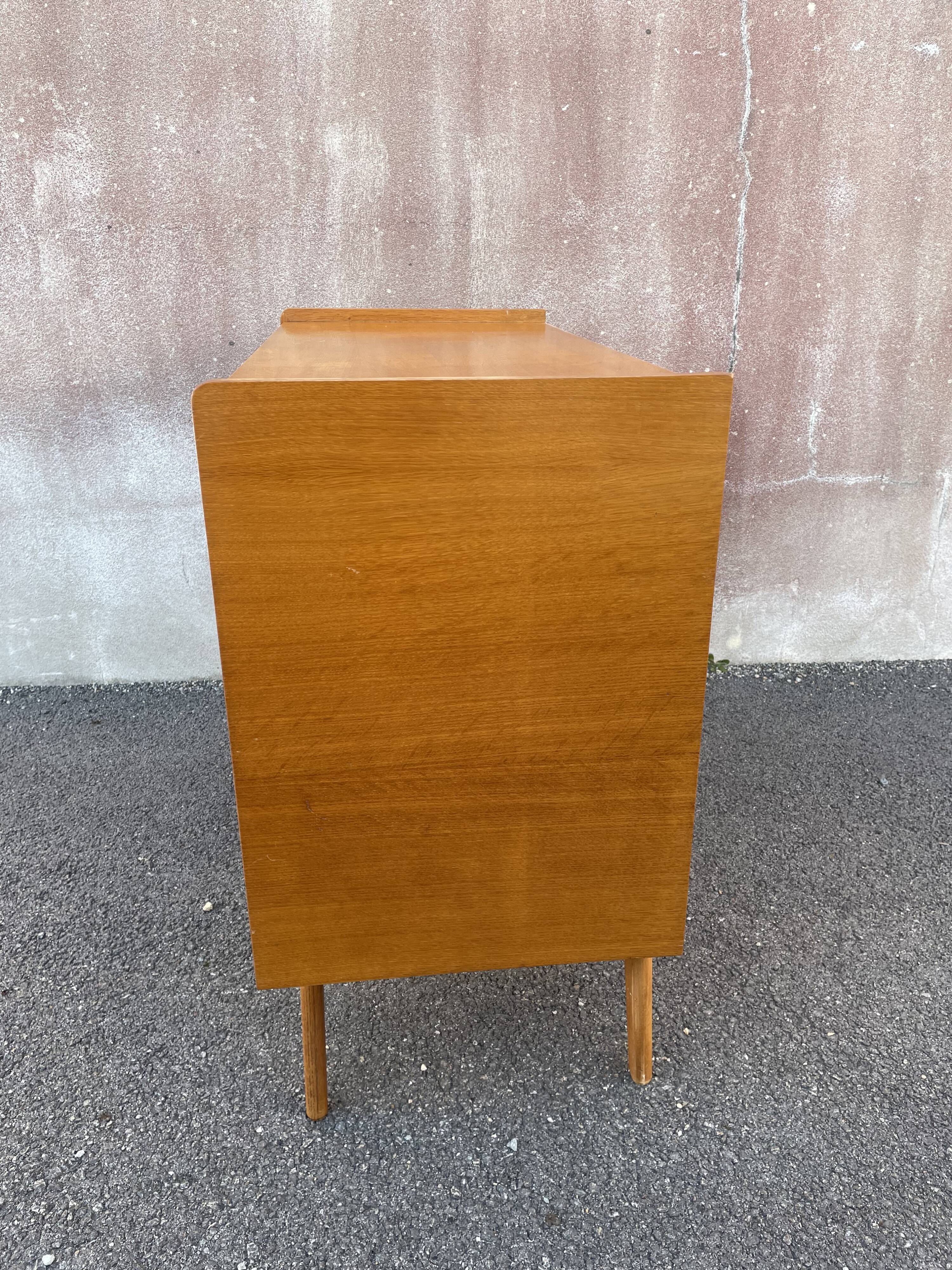 Commode bois et rotin