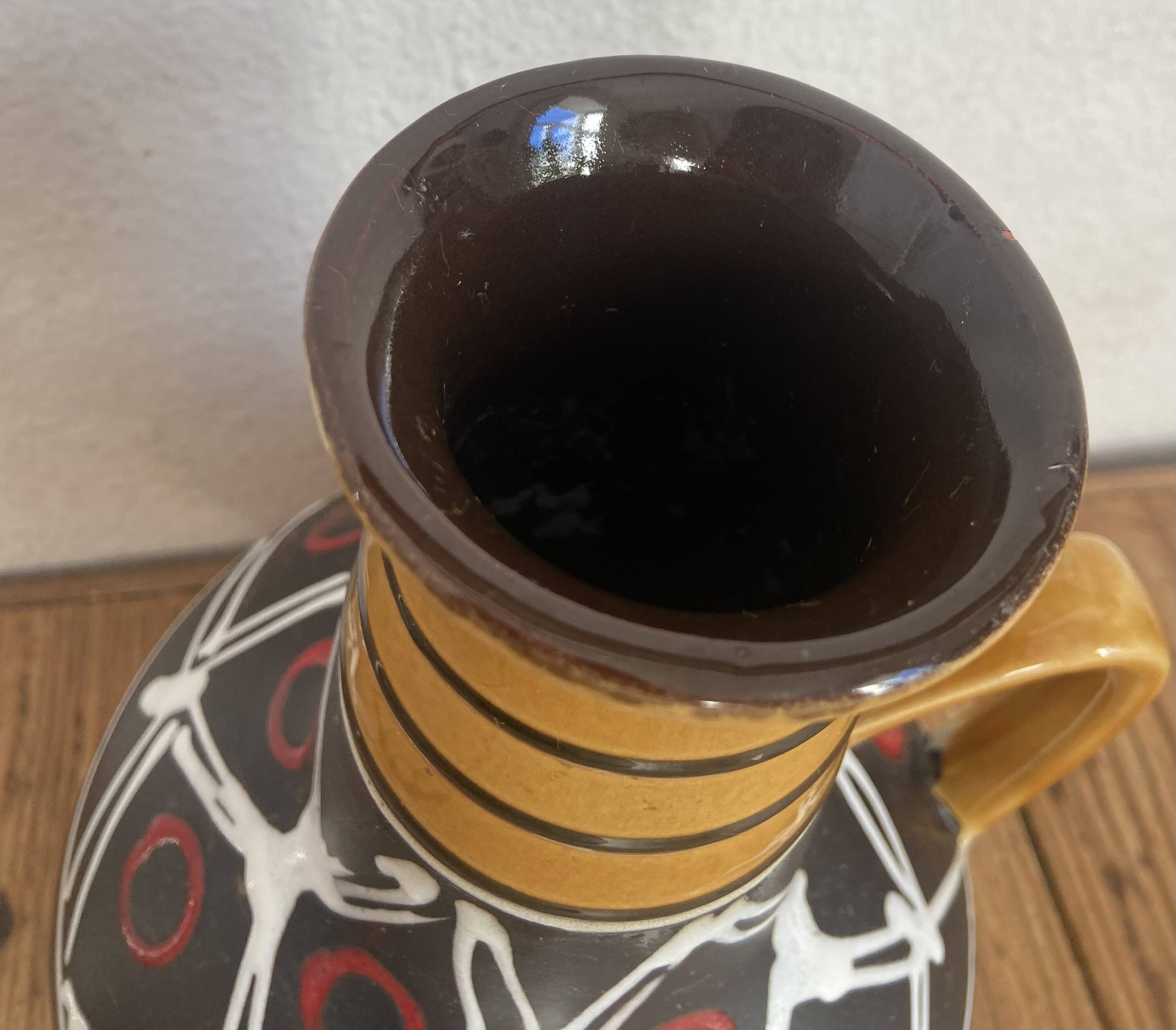 Vase from West Germany in ceramic from the 1960s.