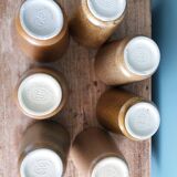 7 tasses ou verres Digoin en grès