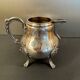 Antique silver-plated metal milk jug – Rococo style, chased decoration, early