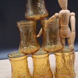 Set of 6 Italian ochre glasses