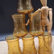 Set of 6 Italian ochre glasses