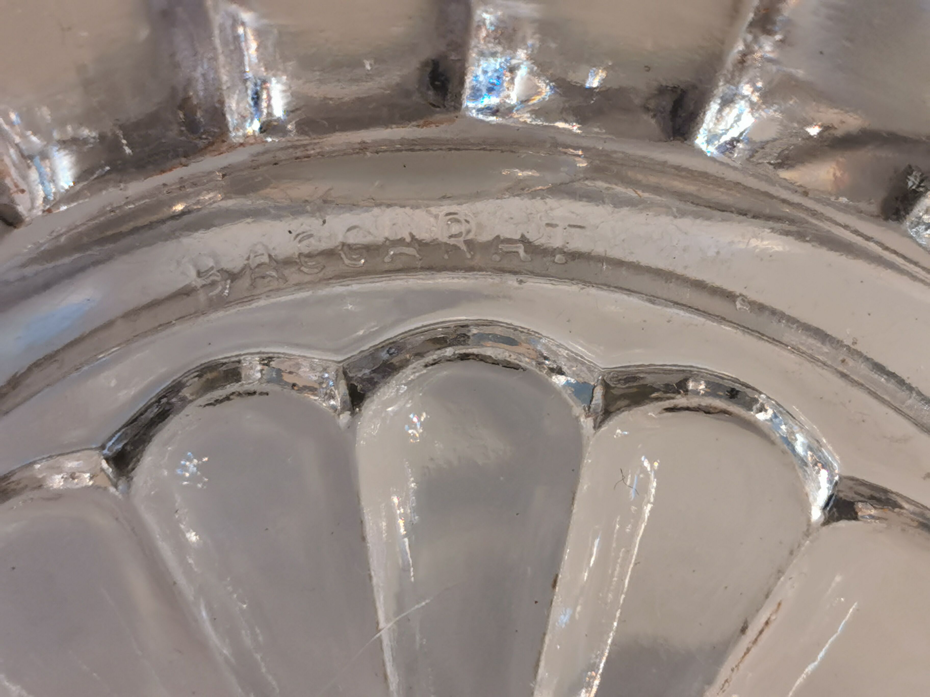 Crystal and silver-plated ice bucket and tray set by Baccarat (signed Baccarat)