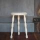 Tabouret vintage, tabouret bois teinte blanc, tabouret d'appoint