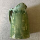 Turquoise green enamelled ceramic pitcher