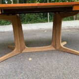 Table scandinave ovale extensible Baumann teck 240cm 1980