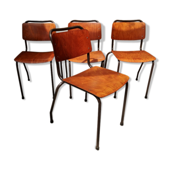 Set of 4 chairs Gispen model 206