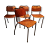 Set of 4 chairs Gispen model 206