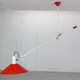 J.J.J. Hoogervorst Red Counter Balance Ceiling Lamp by Anvia Holland, 1950