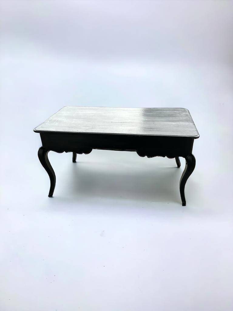 Louis XV Style Flat Desk Black Lacquered 19th Century