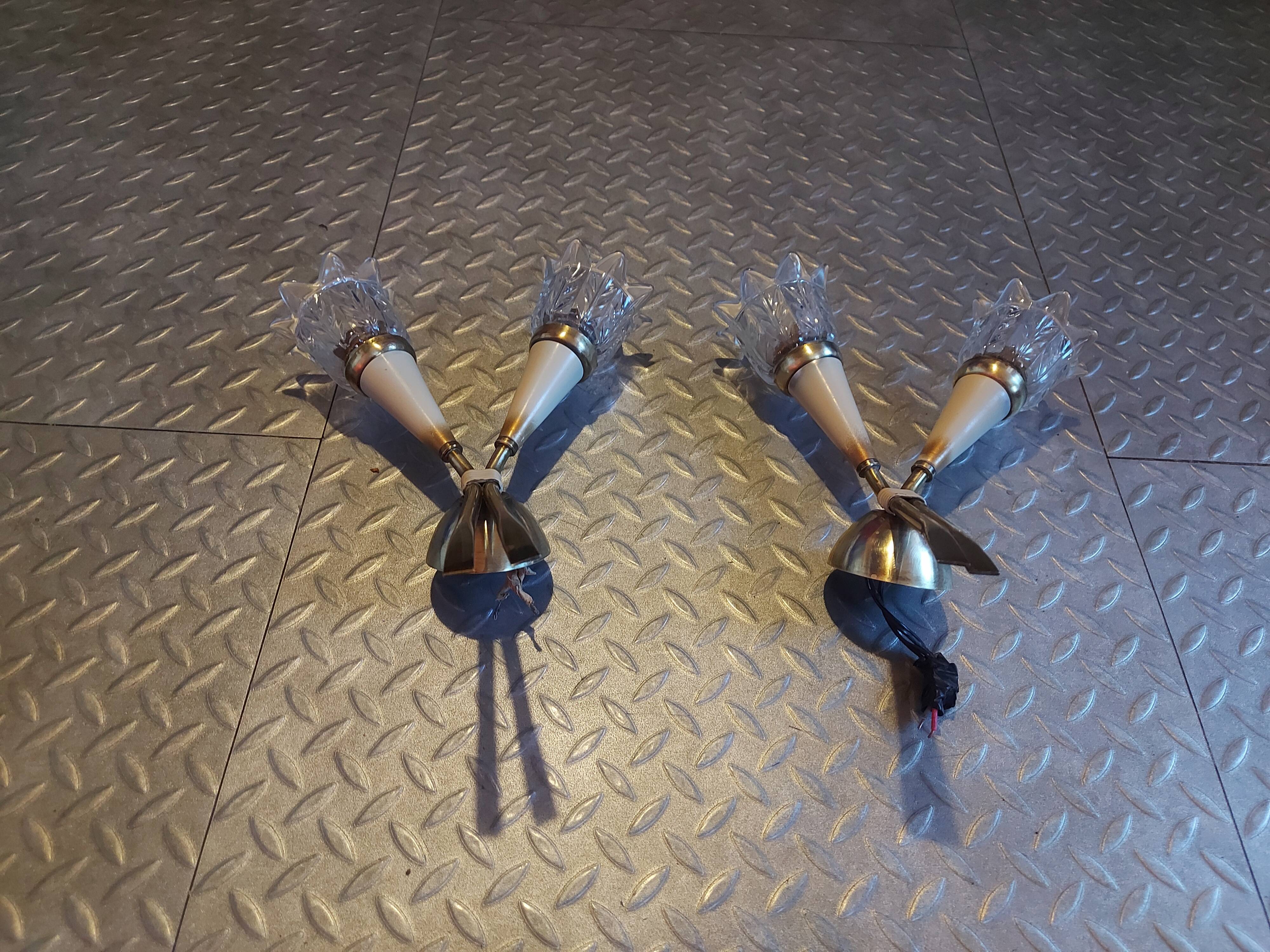 Pair of Lunel brass wall lamps