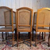 Suite de 6 chaises style Louis XIV en cannage