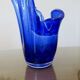 Large "handkerchief" vase in blown cobalt blue glass, 1960s.