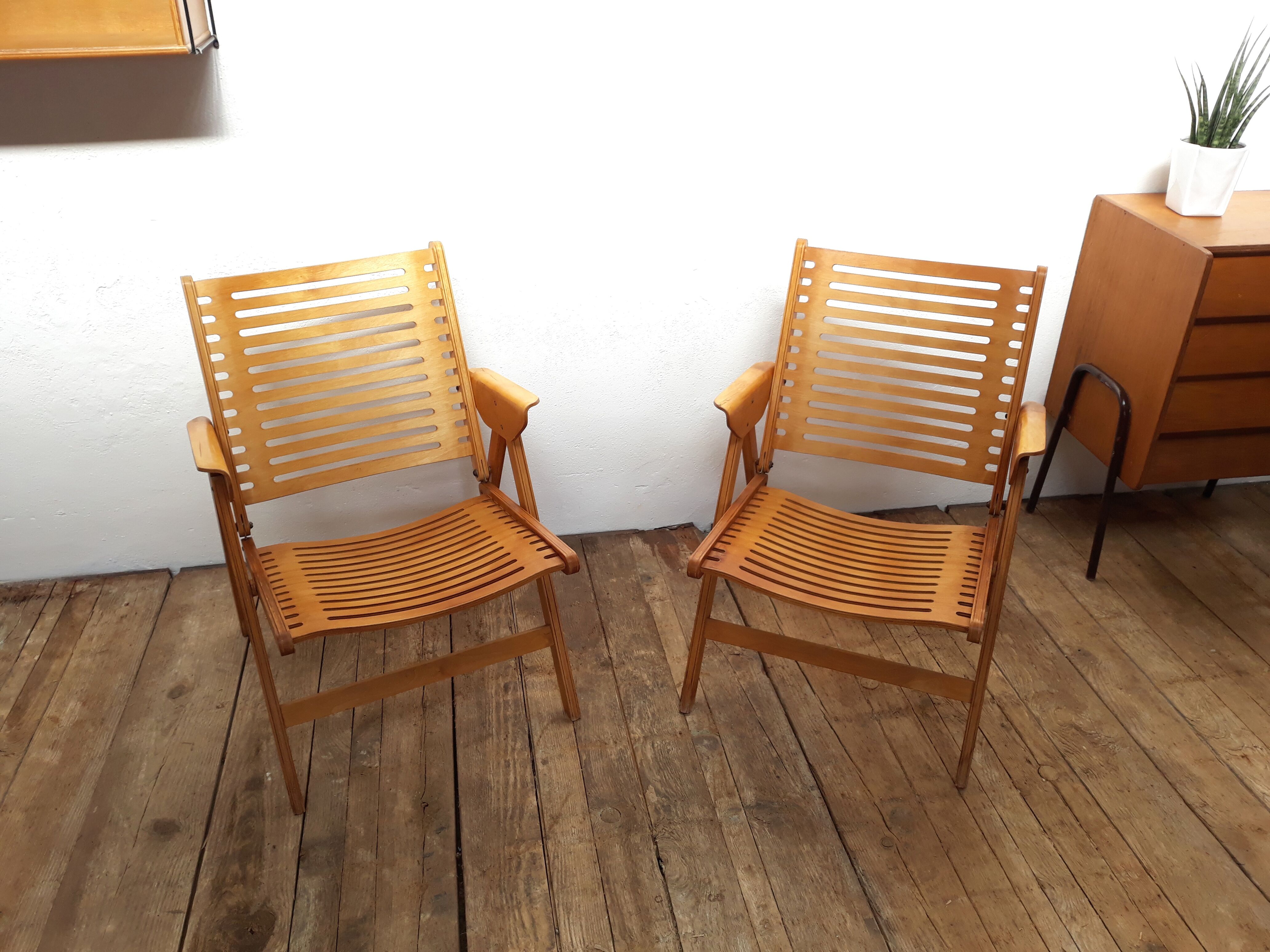 2 folding chairs vintage Rex lounge by Niko Kralj design