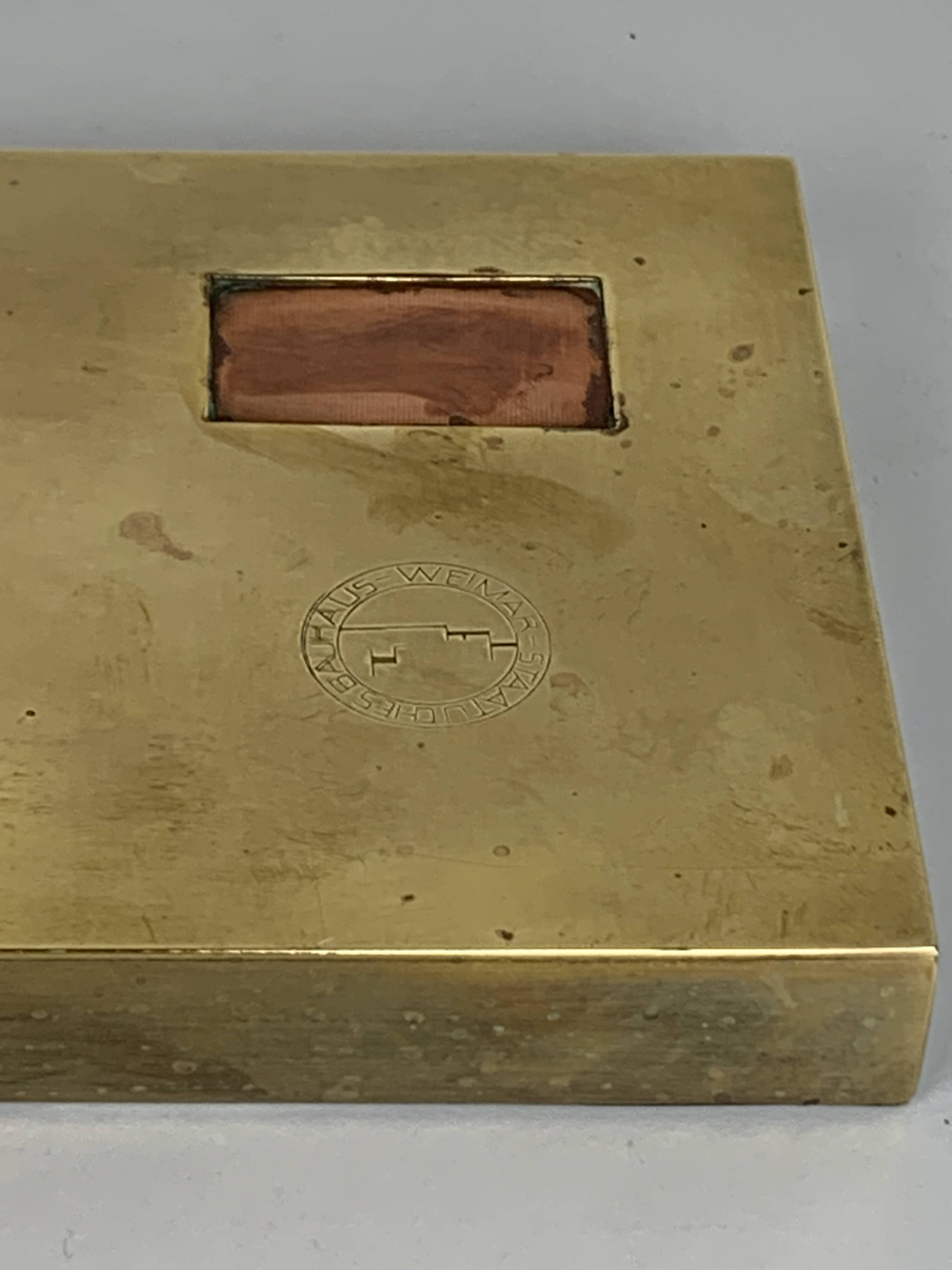 Brass Bauhaus Art Deco architectural Marcel Breuer style desk or table lamp