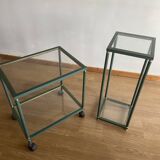 Vintage serving trolley and console table green side table
