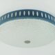 Rare large ceiling light by hillebrand 1960s textured glass blue metal fram