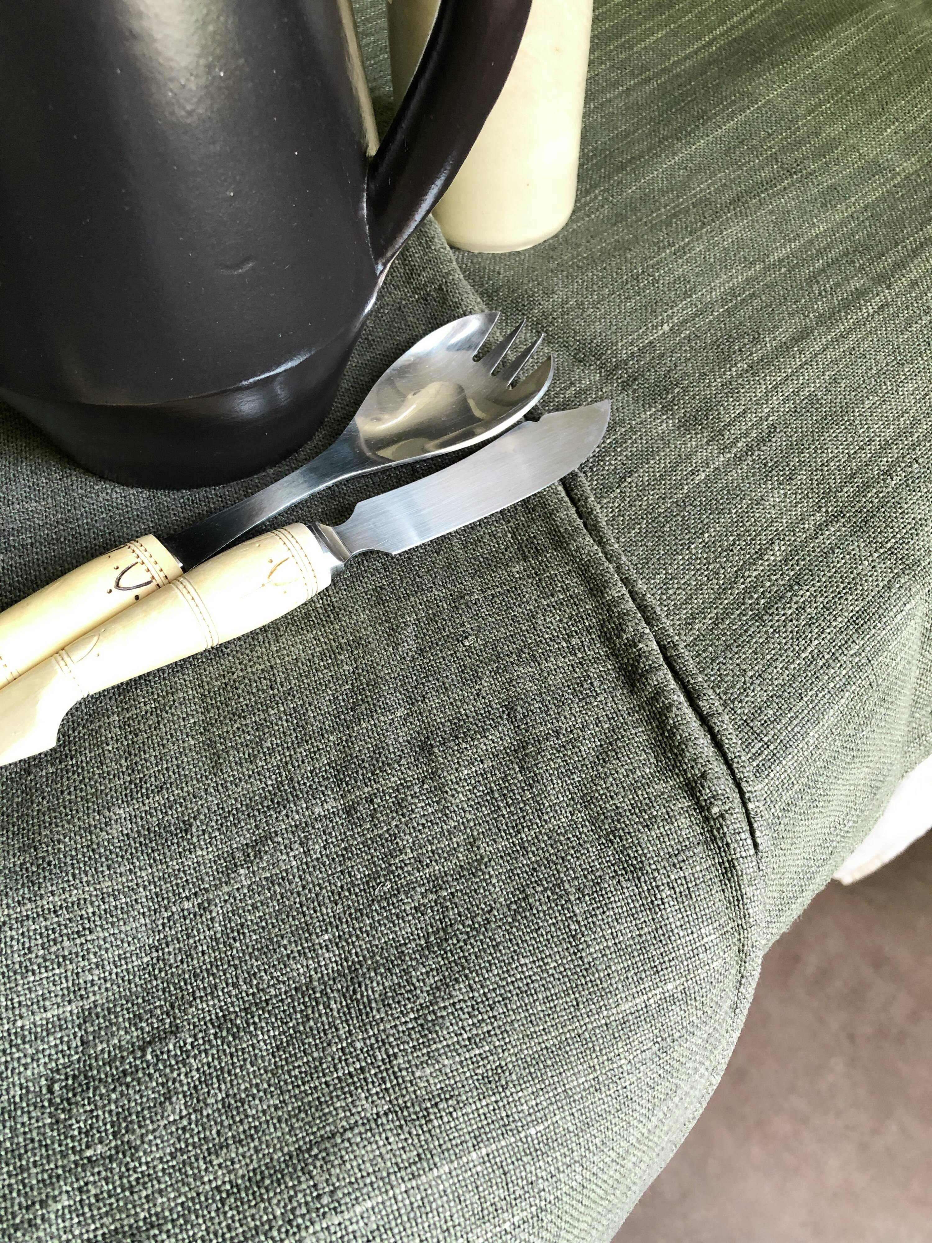 Harvest tablecloth in khaki tinted hemp