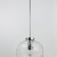 Large globe pendant lamp in bubble glass with Limburg & chrome, Germany, 1970s.