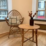 Round rattan side table