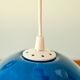 Spherical pendant light in royal blue opaline design 1970