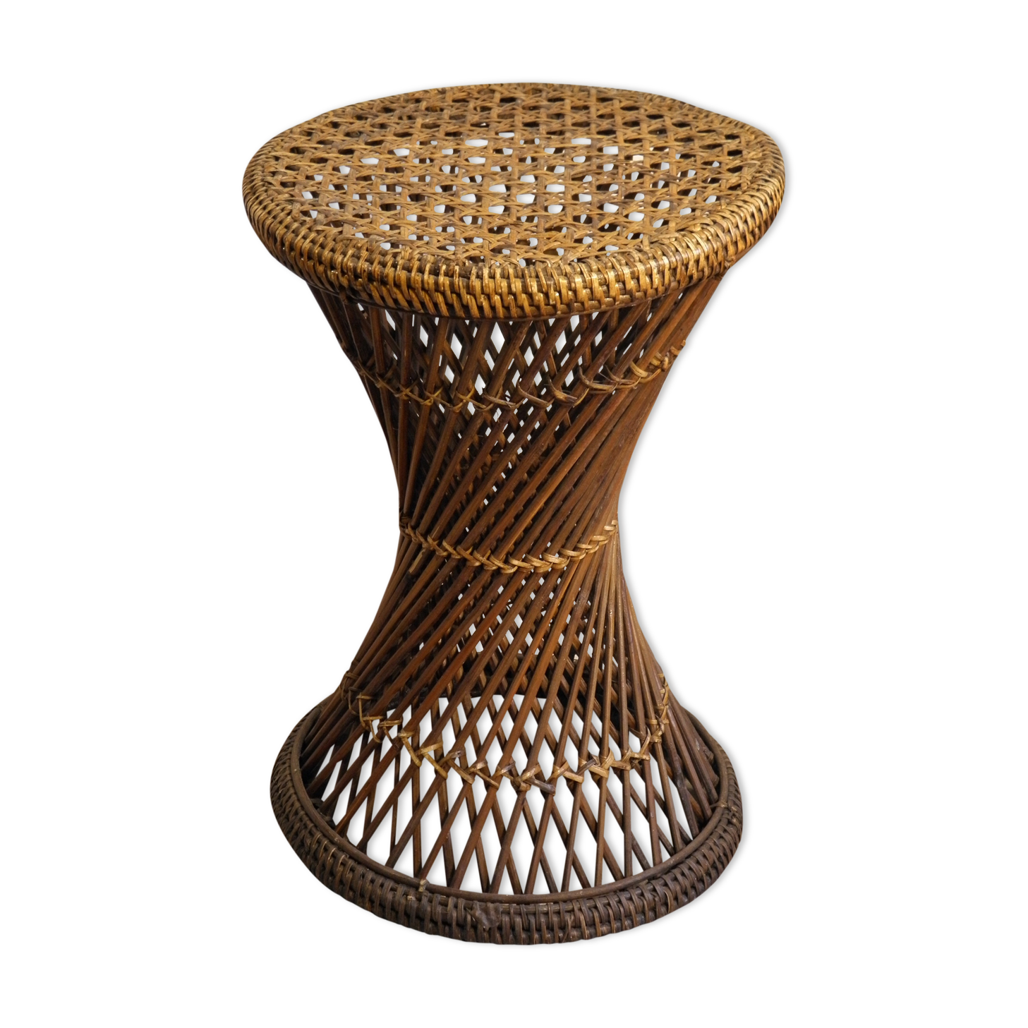 Diabolo tabouret in rattan