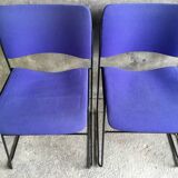 Set of 6 blue Howe 40/4 stacking chairs by David Rowland