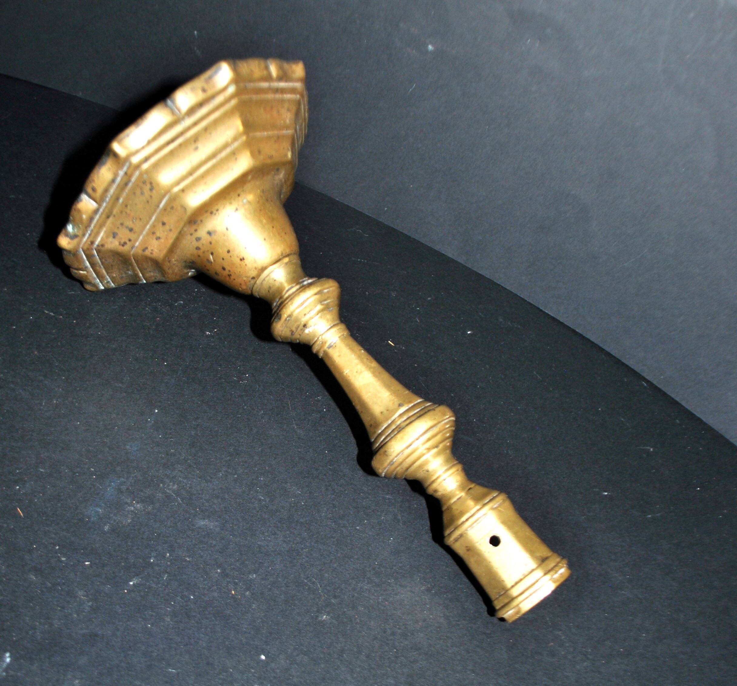 Antique candle holder, carved bronze chandelier, Louis XIV, 18th century.