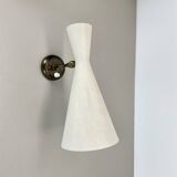 brass and metal diabolo stilnovo style theatre wall light, italy 1950s