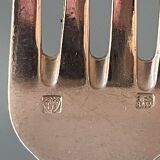 Series of 21 antique silver metal table forks