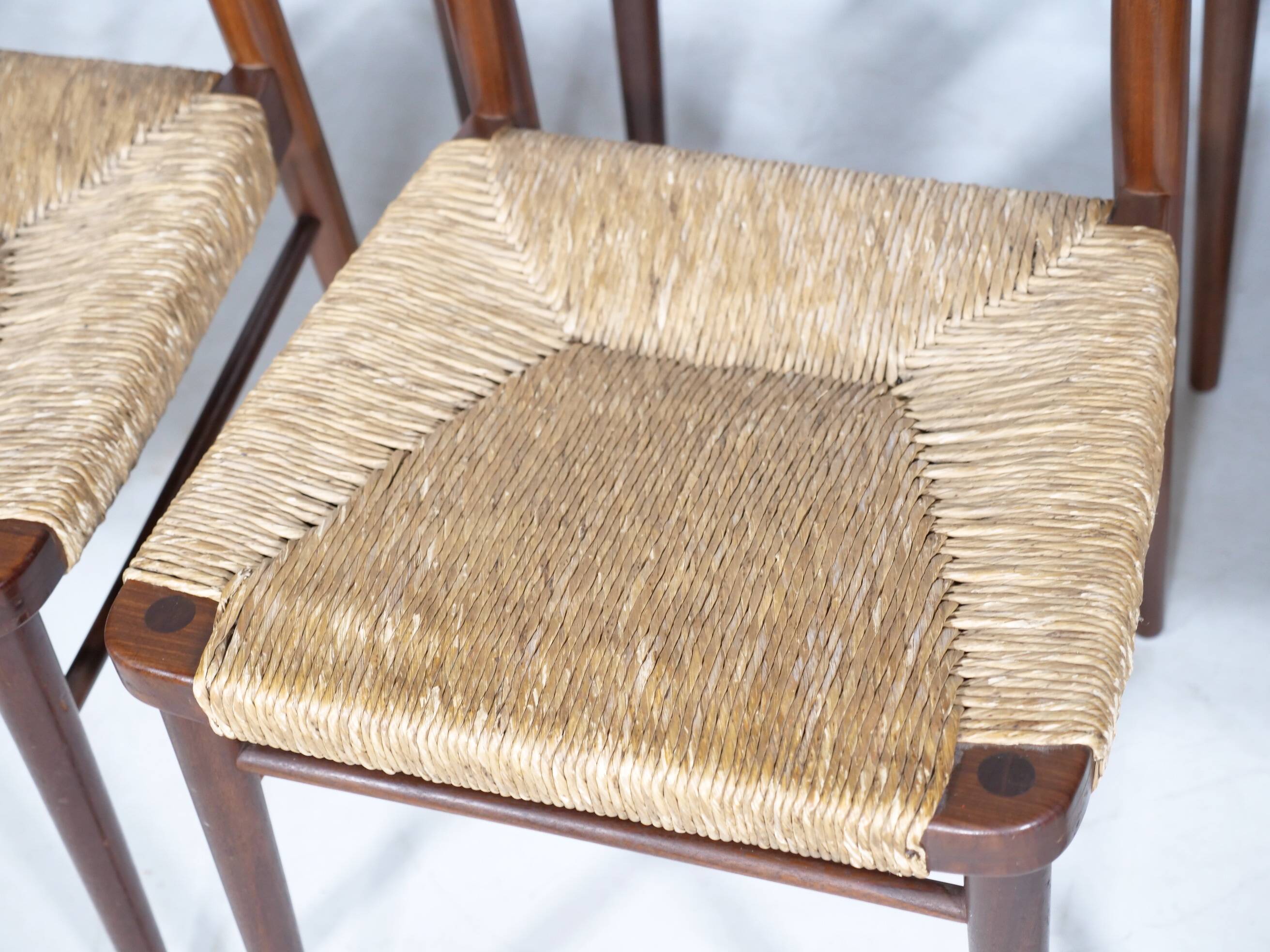 Teak Cane Chairs 351 Georg Leowald for Wilkhahn 1960s