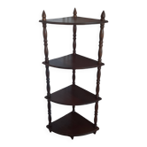 Corner shelf on wooden legs