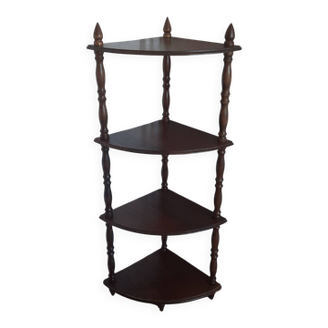 Étagère de coin sur pieds en bois