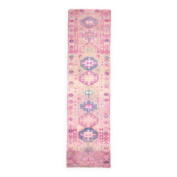 3x10 Rug For Hallway Pink Vintage Runner Rug, 85x318Cm