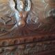 Gothic church bench with chest in carved oak
