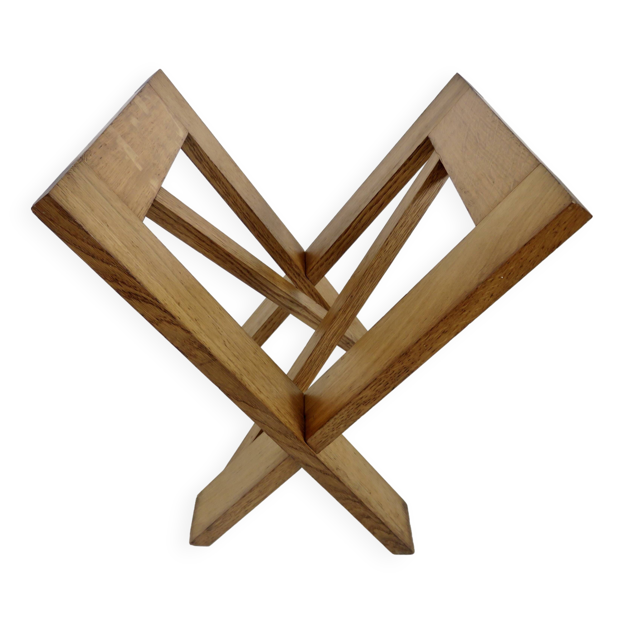 Scandinavian magazine rack in solid wood 1970