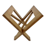 Scandinavian magazine rack in solid wood 1970