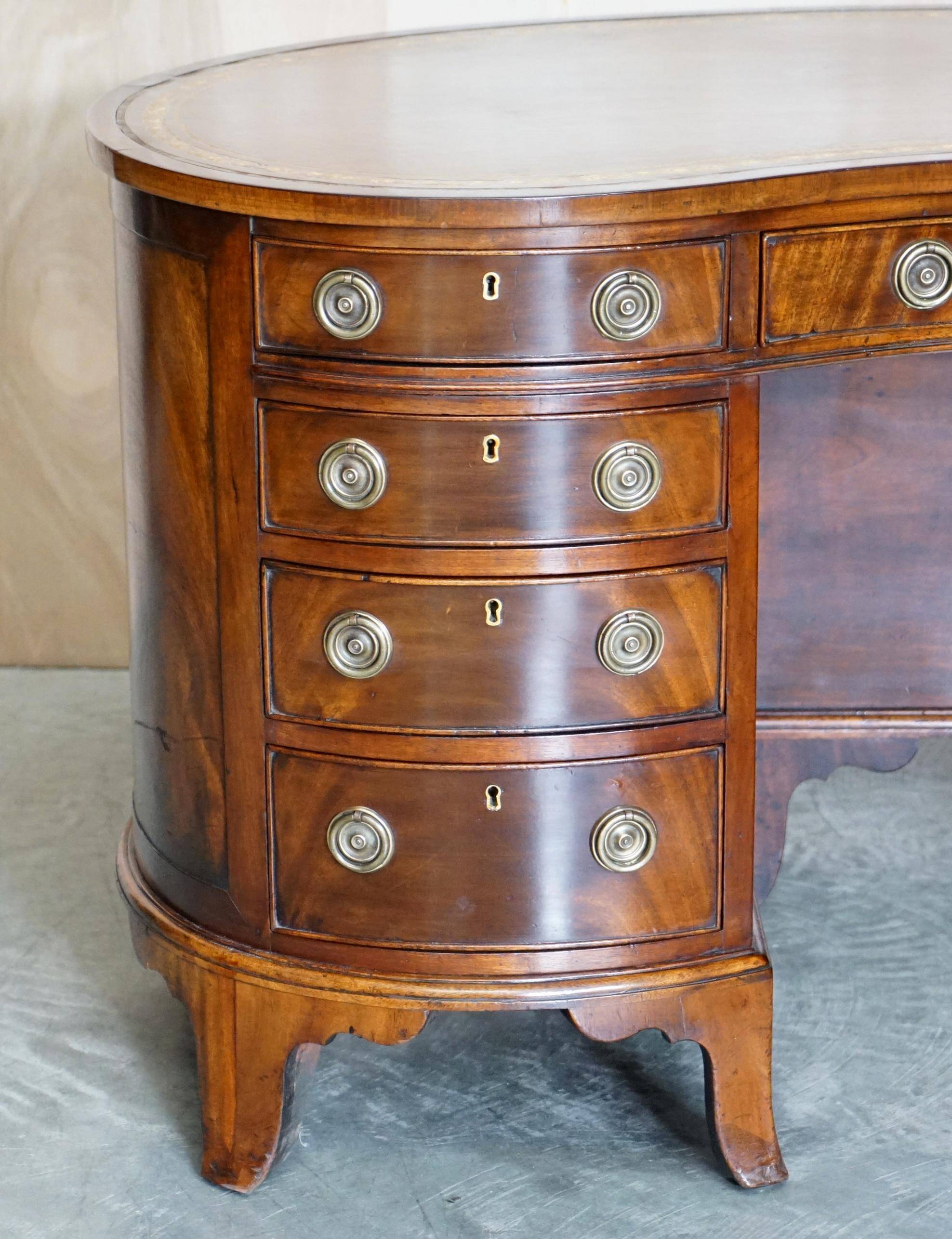Victorian desk with leather top, restored.