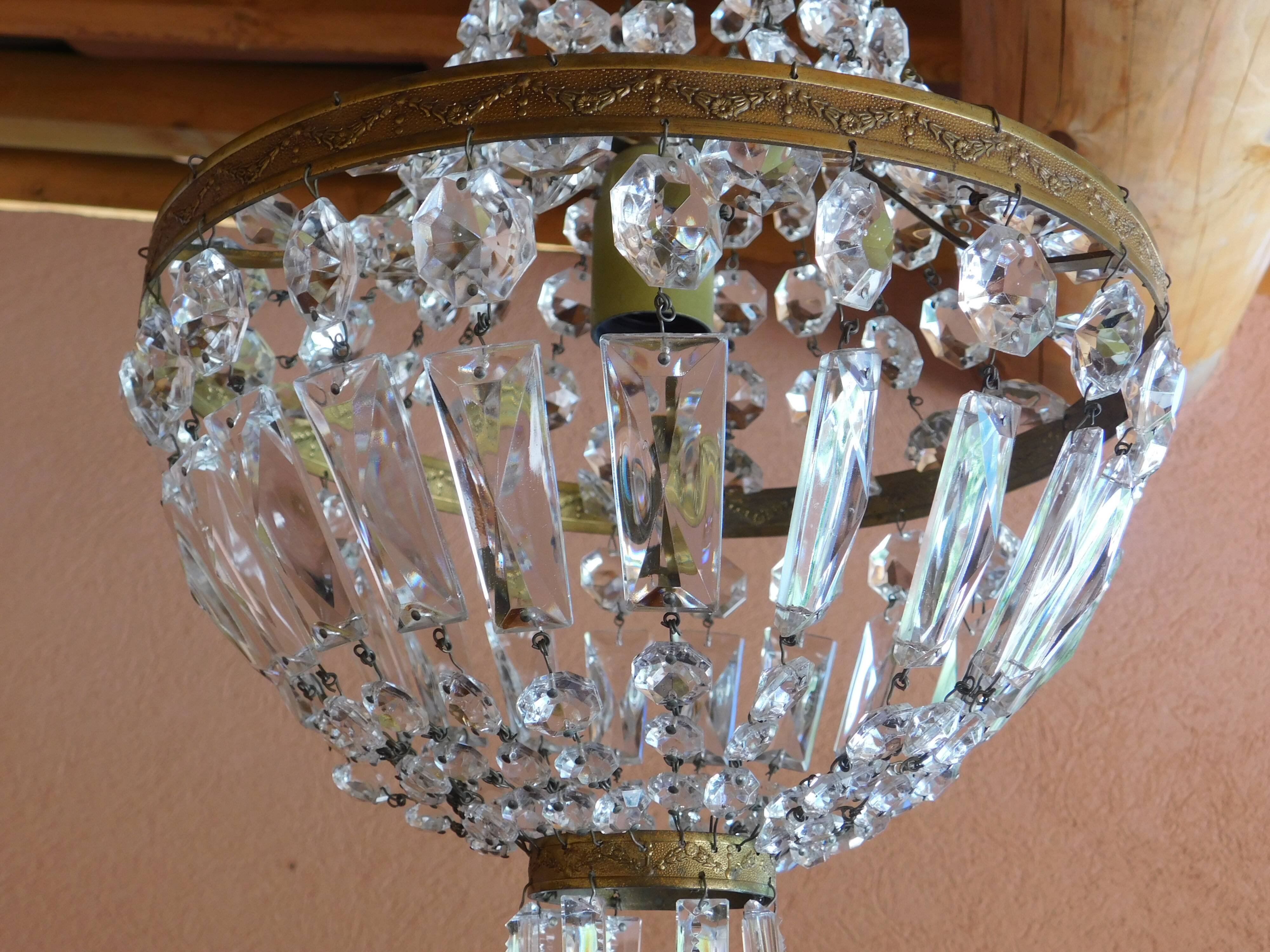 Balloon chandelier ø 30 cm crystal pendants 1 lights