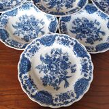 12 assiettes creuses anglaises Ridgway "Windsor" bleu